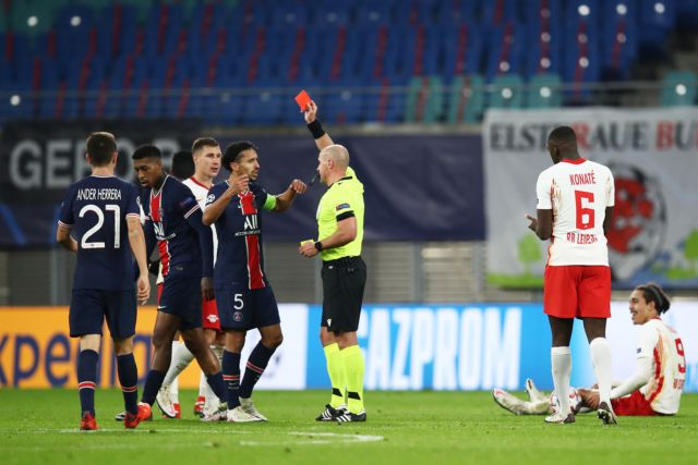 Video Kimpembe Earns Late Red Card During Champions League Loss