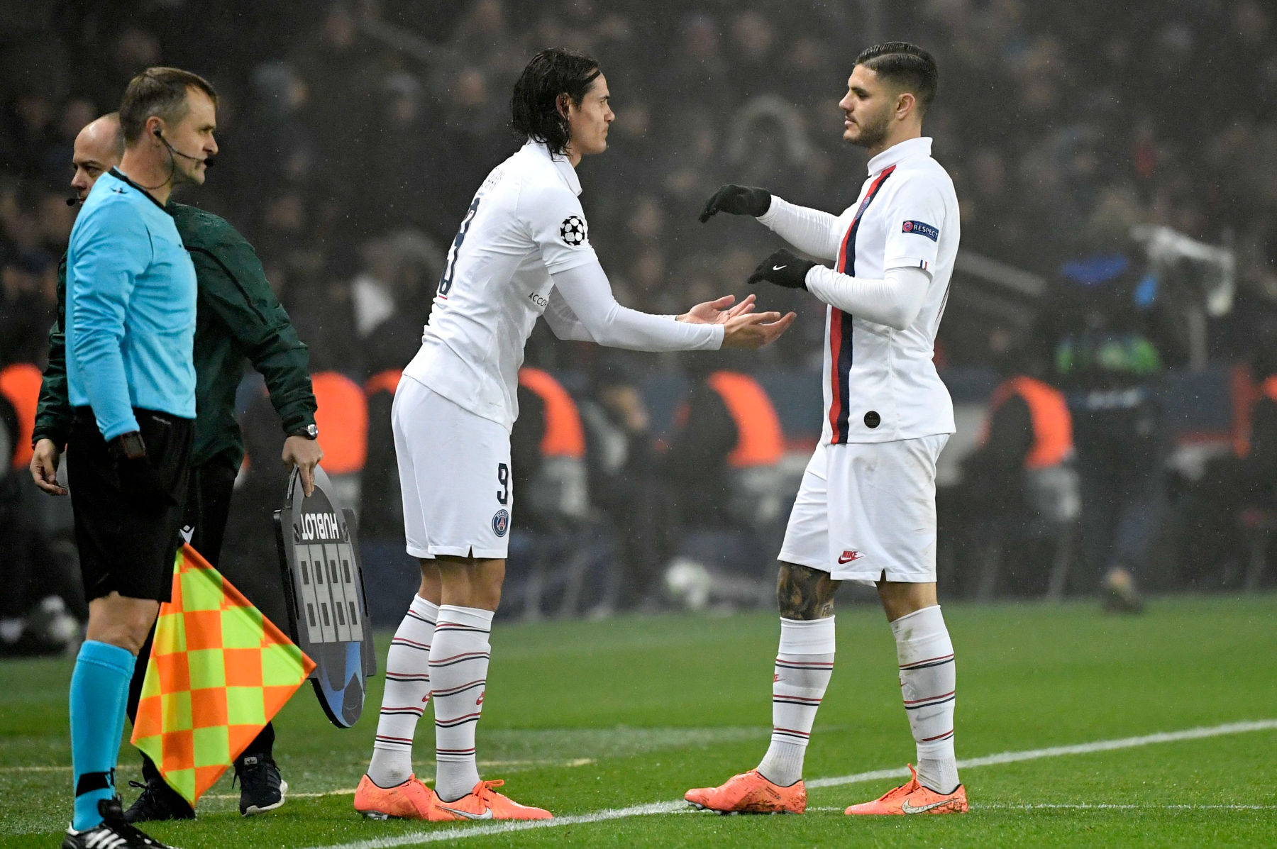 Edinson Cavani and Mauro Icardi