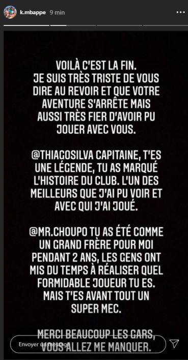 Mbappe Posts Goodbye Message To Silva And Choupo Moting Psg Talk