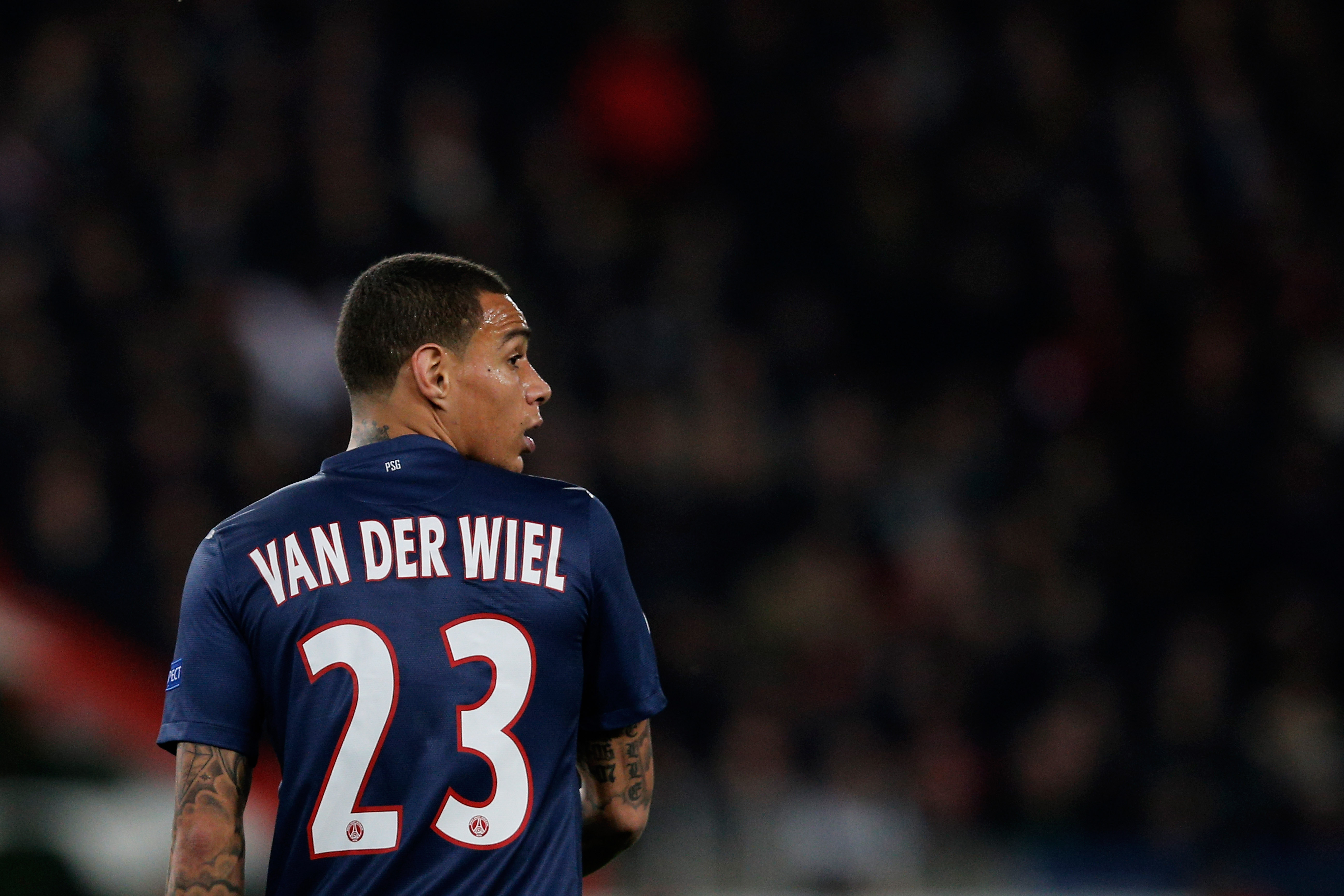 Gregory van der Wiel of PSG during the UEFA Champions League match at The  Etihad Stadium. Photo credit should read: Simon Bellis/Sportimage via PA  Images Stock Photo - Alamy