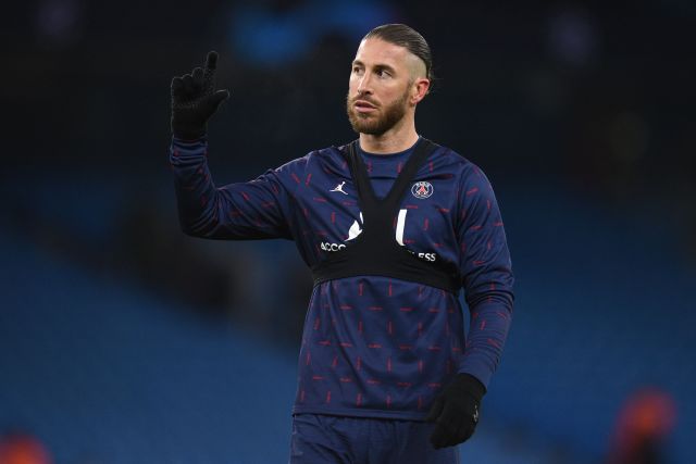 PSG Sergio Ramos 4 グレーシャツ Paris Saint Germain 2021/2022 Away Football Shirt Sergio