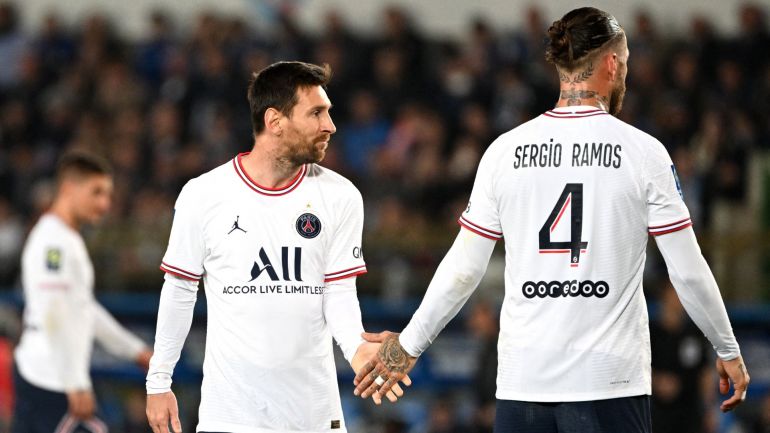 Watch Lionel Messi meet new PSG team-mates as Sergio Ramos makes