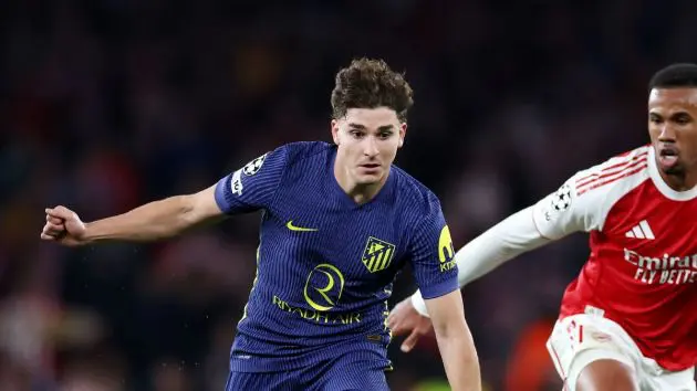 Julian Alvarez playing for Atletico Madrid.