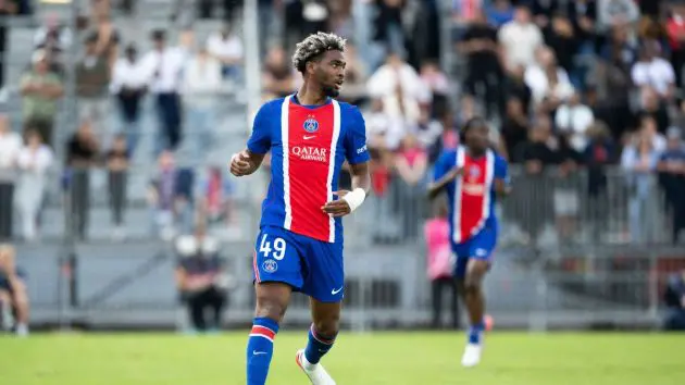 Ibrahim Mbaye playing for PSG.