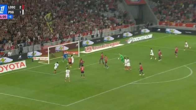 Marquinhos heads in Vitinha's cross.